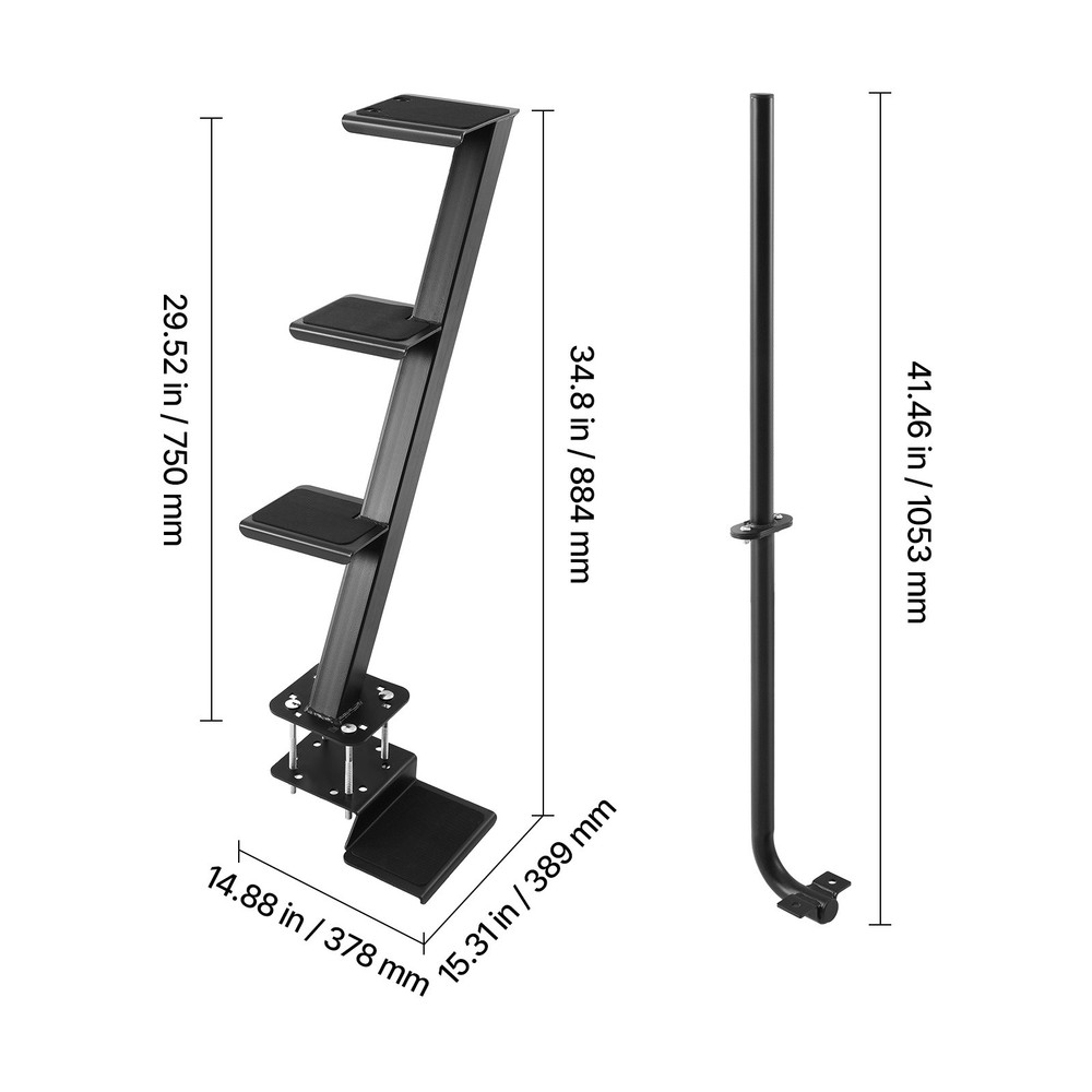 Uimoso Heavy Duty Boat Trailer Steps with Handle, 4-Step Bottom Mount Design