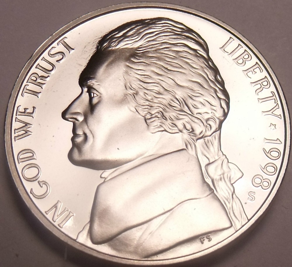 1998-S PROOFJEFFERSON NICKEL~FR/SHIP
