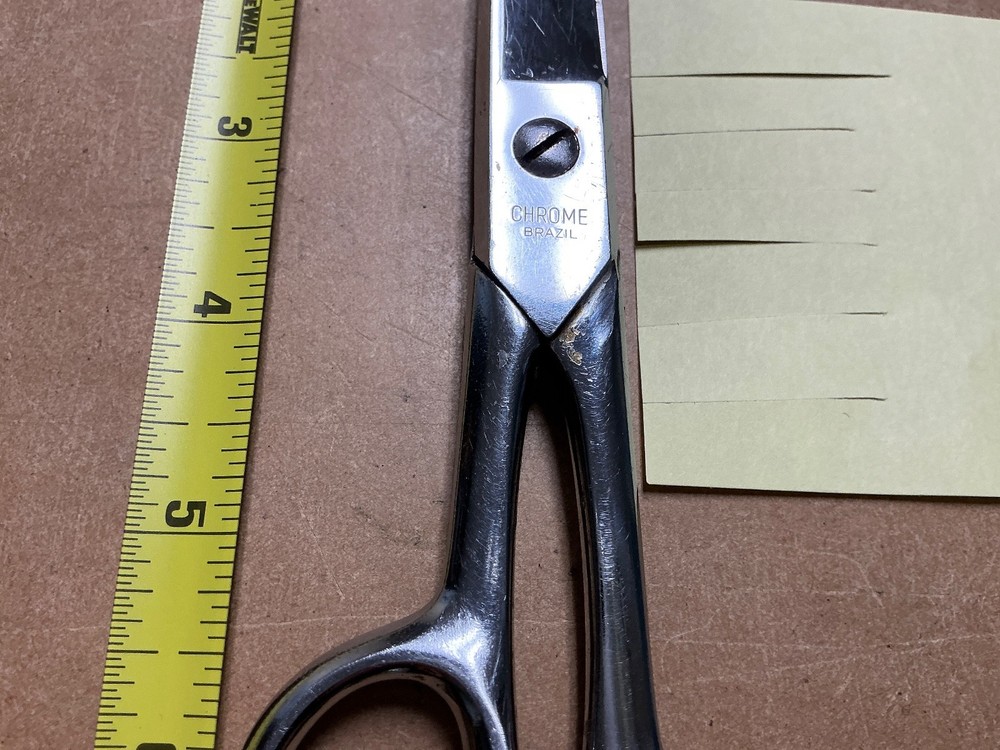Vintage Gingher 8” Chrome Shears Scissors Brazil