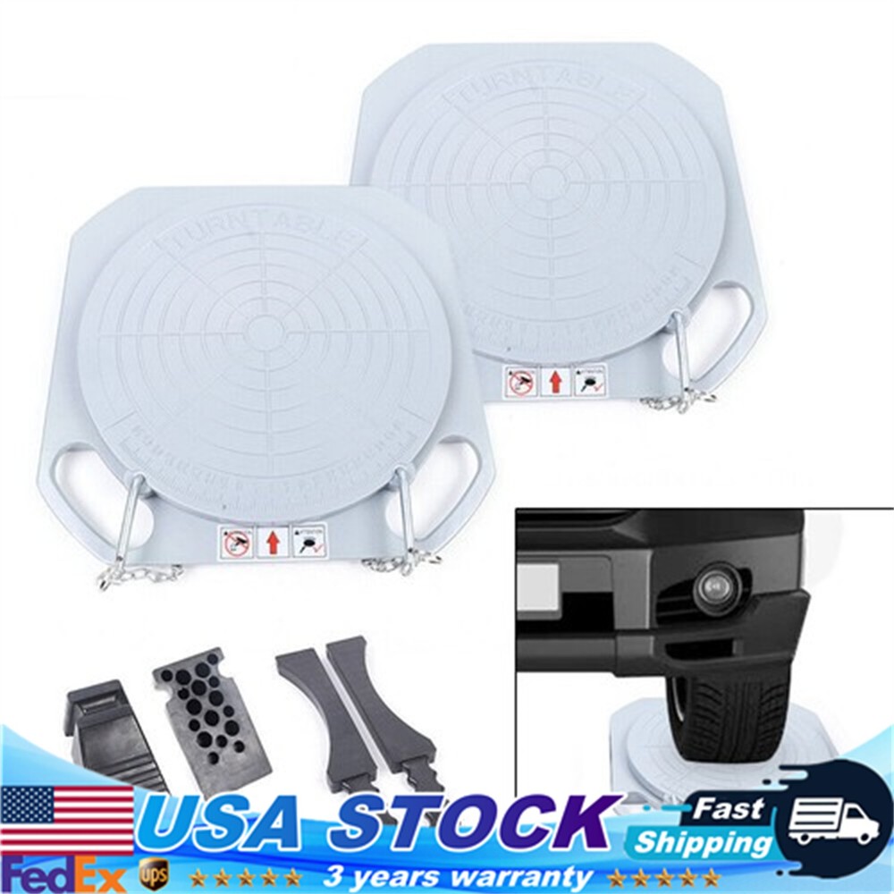 2pcs 5 Ton Front End Wheel Alignment Turntable Plate 360° Rotating Plate Table
