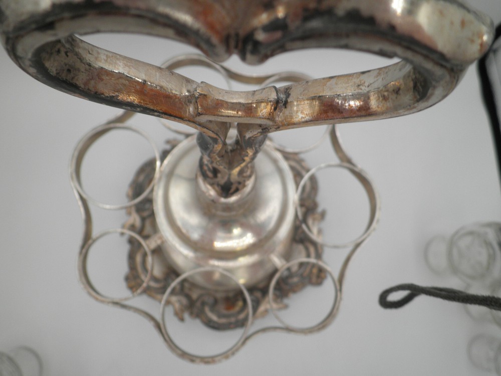 Victorian 7 bottle castor cruet set silver plate