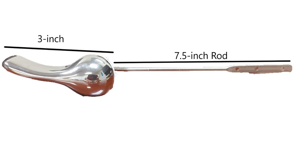 3-inch Front Mounted Flush Handle, Chrome (7.5-inch steel rod)