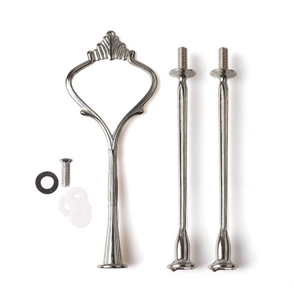 3 Tier Hardware Crown Cake Plate Stand Handle Fitting Wedding Party JQ