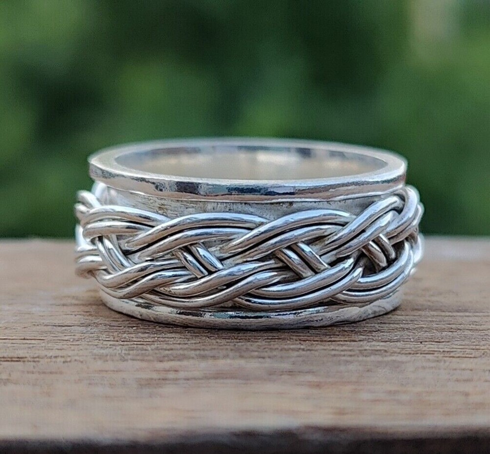 Solid 925 Sterling Silver Spinner Band & Meditation Handmade Ring All Size K-21