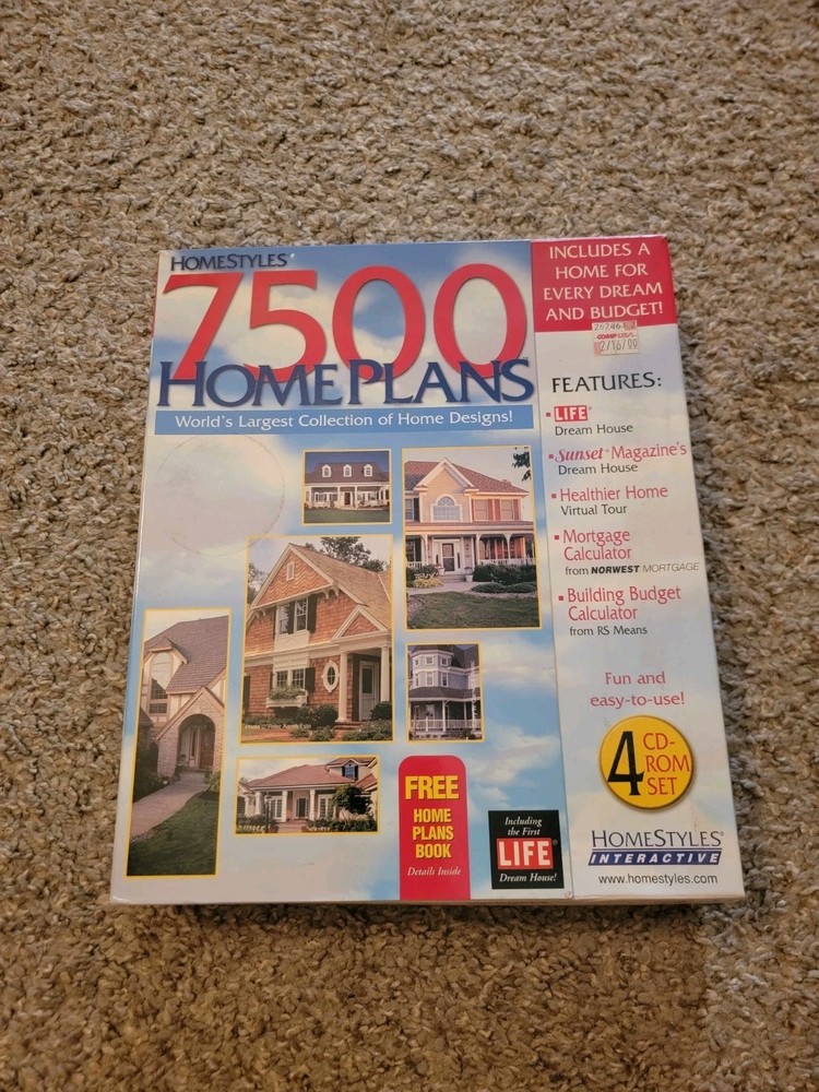 VINTAGE HomeStyles 7500 Home Plans Design Software (PC,) CD-ROM Set