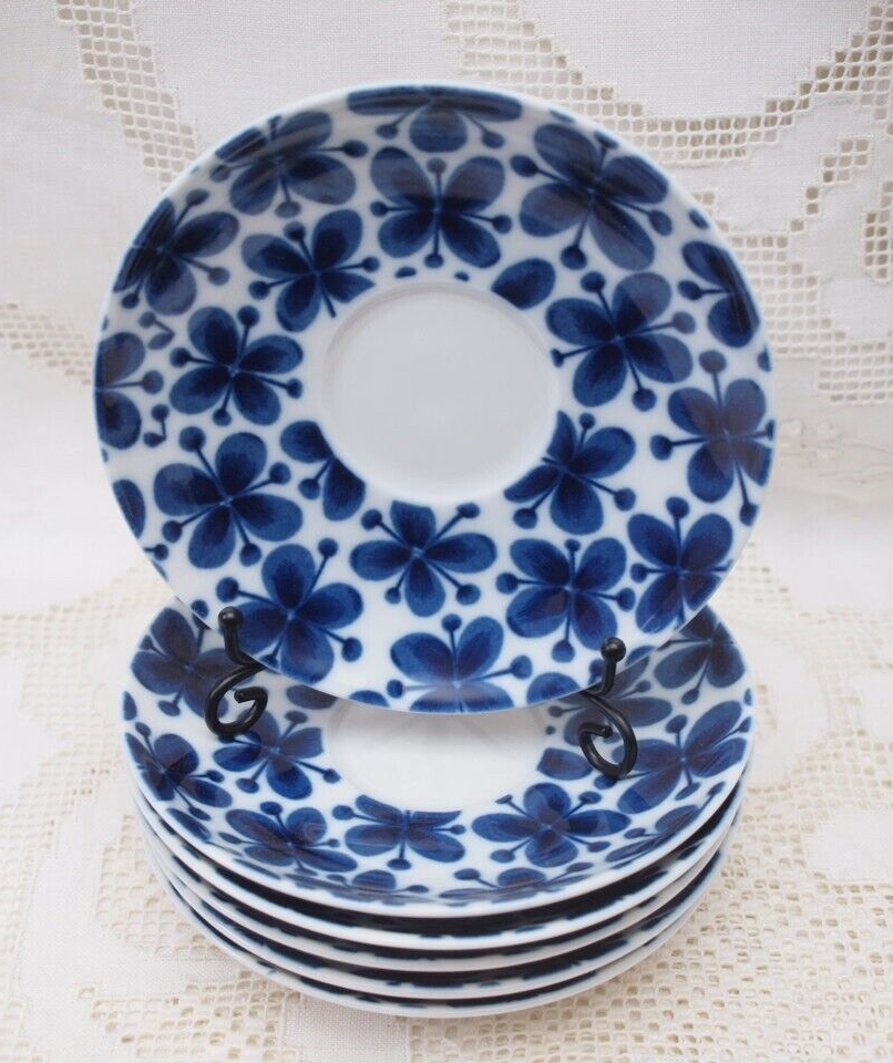 6 Rorstrand MON AMIE Saucers 5⅛" EUC Sweden