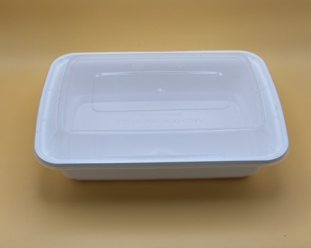 50 pack 32oz Rectangular Container Black/White To Go Box - Disposable Meal Prep