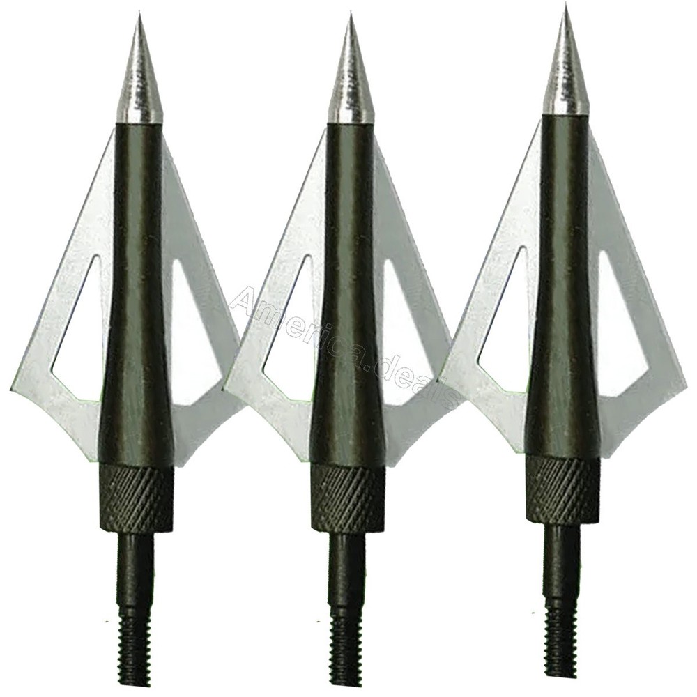 60 Count Broad Head 3 Blade Compound Bow Cross Bow Tips Spear Tips