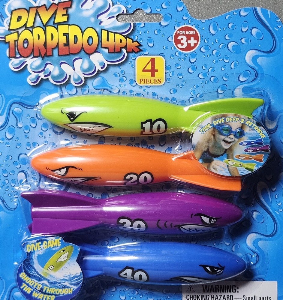 Pool and Dive Toys : Multi-Colored : Light-Up : Translucent : Dive Fish/Torpedos