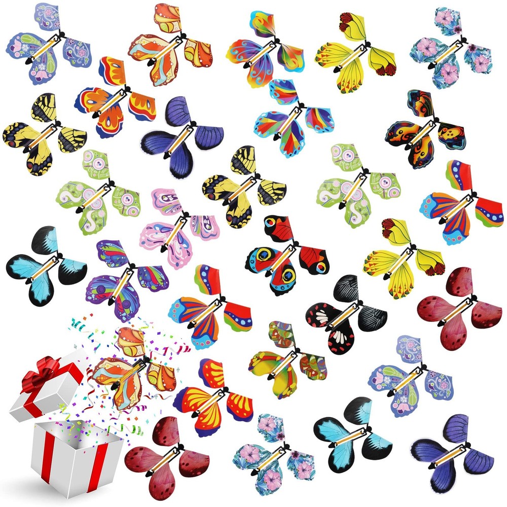 Chenkaiyang 20 Pcs Magic Flying Butterfly, Wind Up Normal, Multicolor