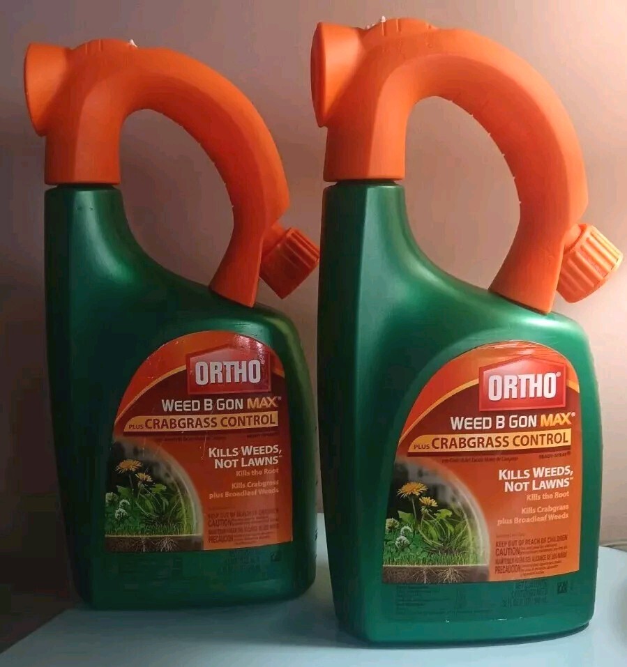 (2) Ortho Weed B Gon MAX Weed Killer Plus Crabgrass + Broadleaf Control 32 oz Ea