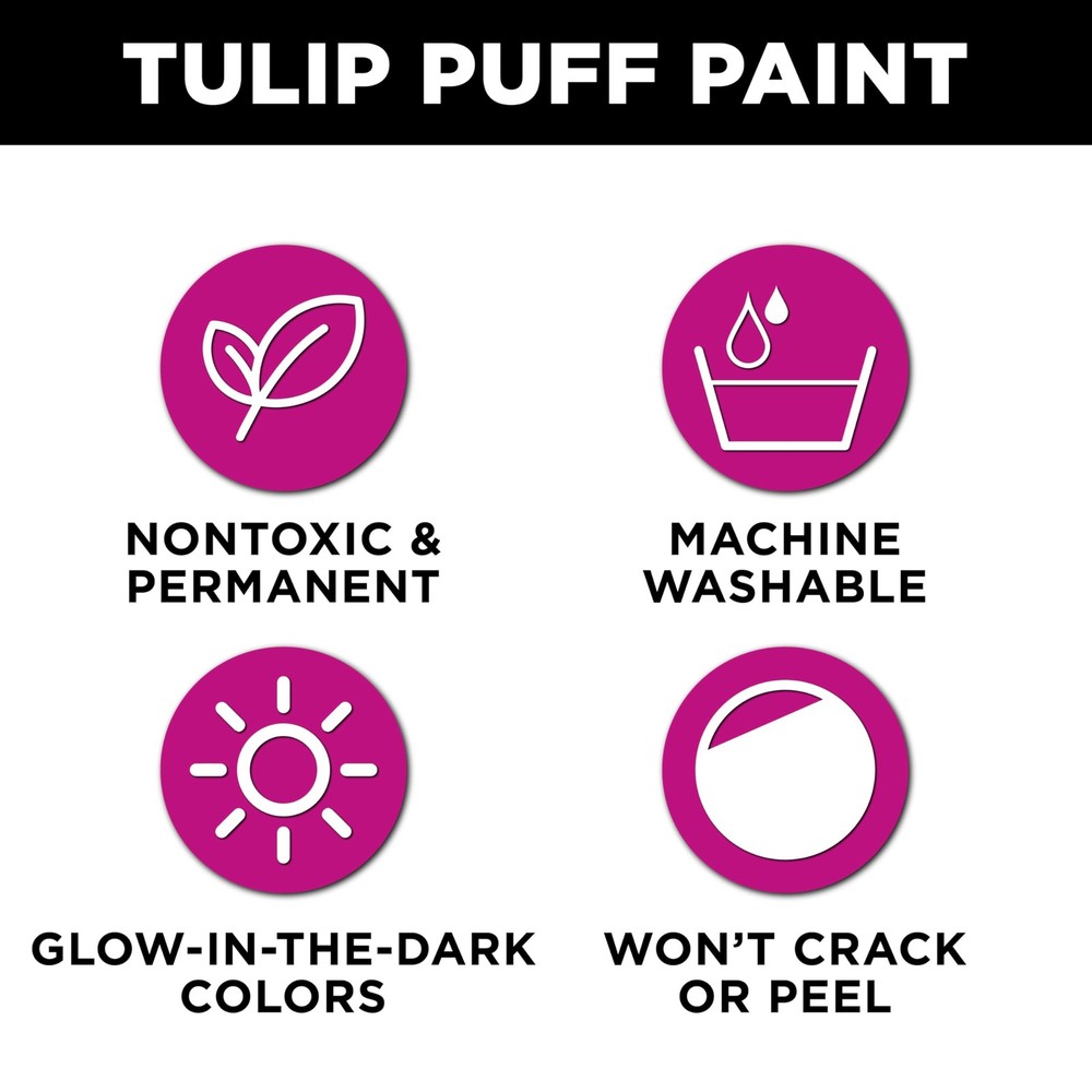 Tulip Dimensional Fabric Paint Glow Green 4Oz Bottle For Creative Projects