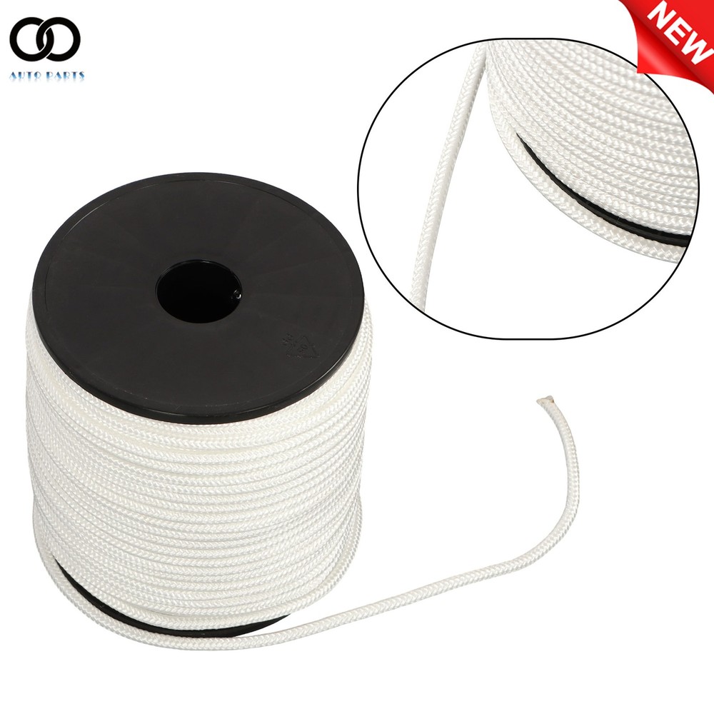 1/4 Inch Polyester Cord - 250 Foot Spool Industrial Solid Nylon Braid Rope White