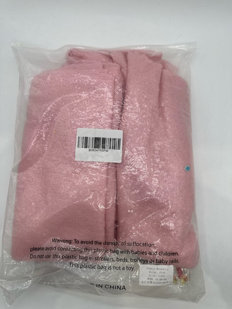 QueenDream Sequin Backdrop Drapes 4 Panels 2ftx8ft Glitter Curtains Pink