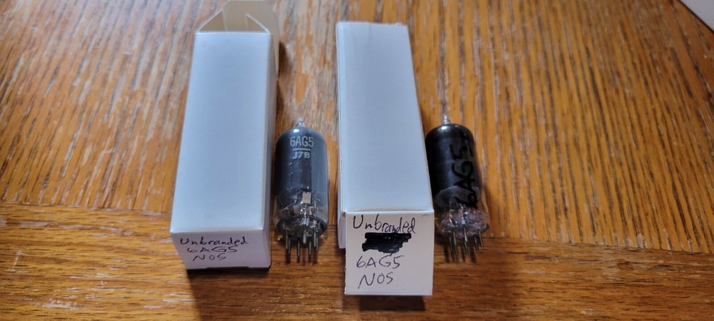 (2) Unbranded NOS 6AG5 Vacuum Tubes Tested