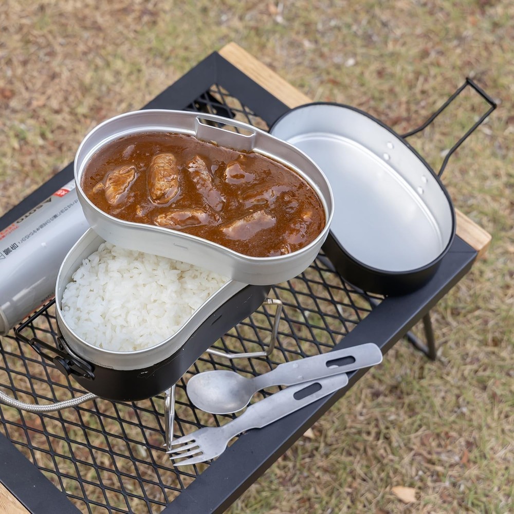 Camping Cookware Mess Kit 1.1L Black