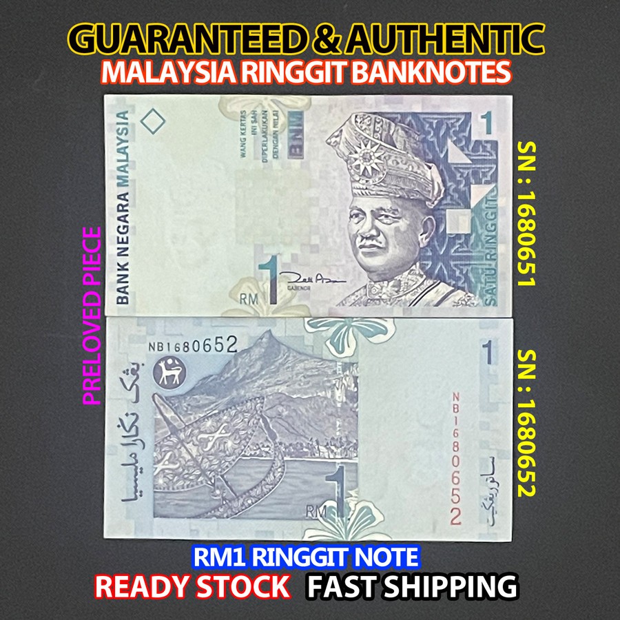 MALAYSIA 1 RINGGIT BANKNOTE : COLLECTIONS (RM1 RINGGIT @ RUNNiNG NUMBER)