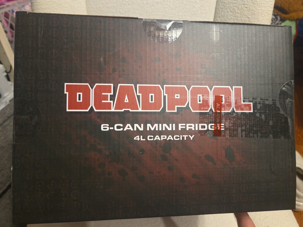 Marvel Deadpool Mini Fridge 6-Can 4L Capacity Sealed Never Opened