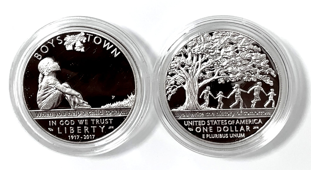 2017 P Boys Town Centennial Commemorative Proof Silver Dollar $1 CAPSULE ONLY