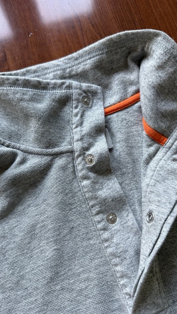 Jack Spade Light Gray Quarter Snap Pullover Sweater Size Small
