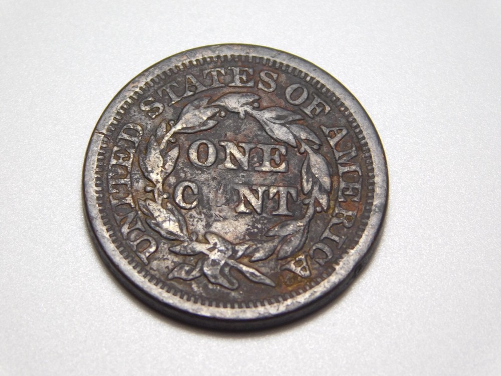 US COINS 1846 BRAIDED HAIR LARGE CENT *BENT*