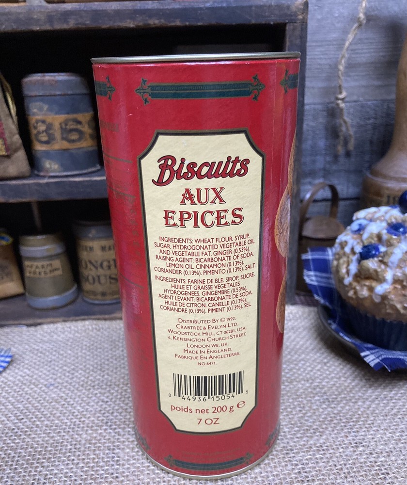 VTG Crabtree & Evelyn Biscuits Empty Container 1997 London Store Display Prop