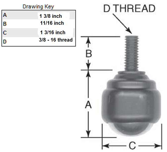 4 Cart Table Stand Bearing Ball Caster Roller Transfer Steel Threaded Stud Mount