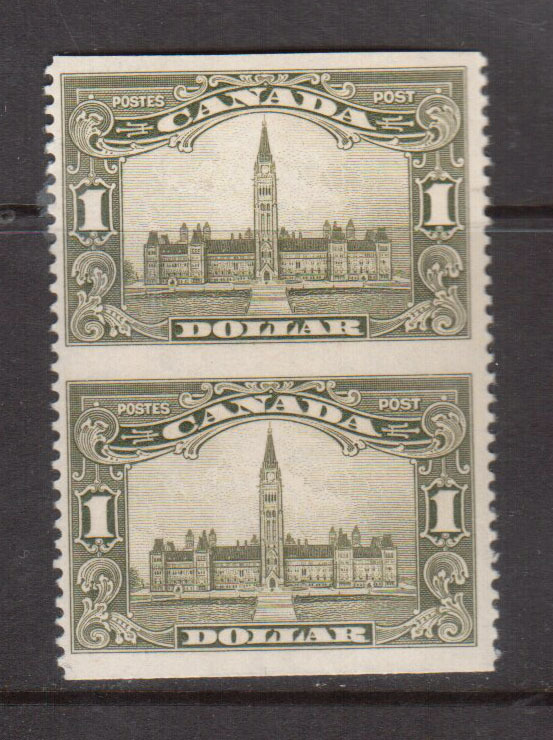 Canada #159c Never Hinged Mint Imperf Pair With Very Light Gum Bends
