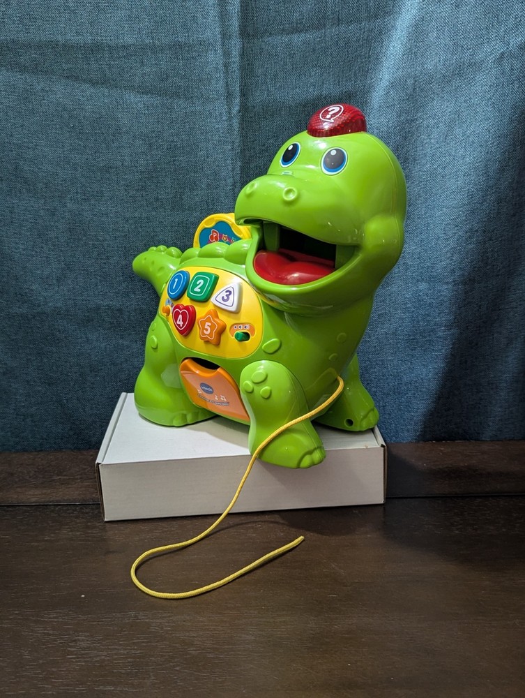 VTech Chomp & Count Dino | Electronic Learning Pull Toy | Tested & Works!