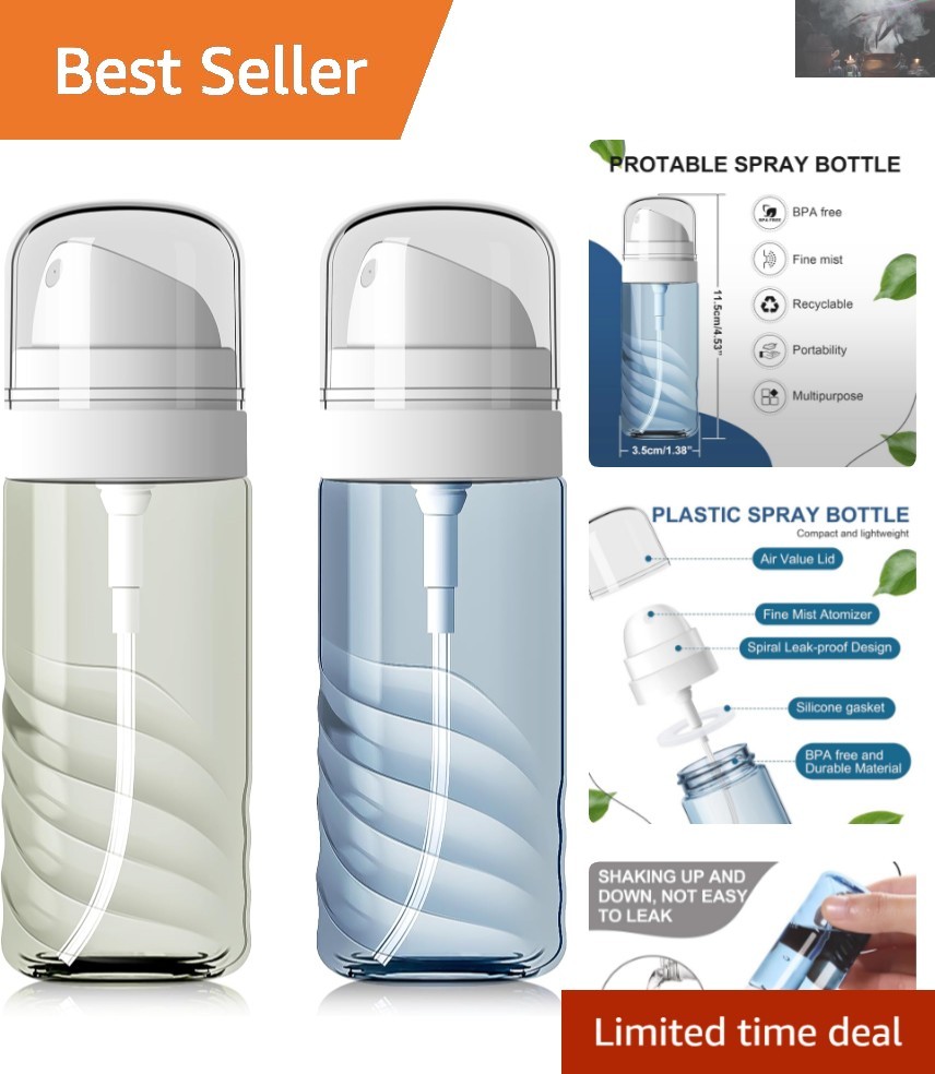Compact 60ML Fine Mist Spray Bottles - Travel-Friendly, Leak-Proof & Refillable