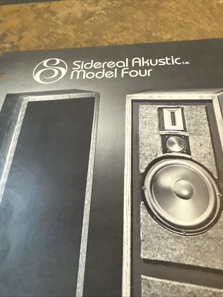 Original 1970s Sidereal Akustic Model Four Speaker System Advertising Spec Sheet