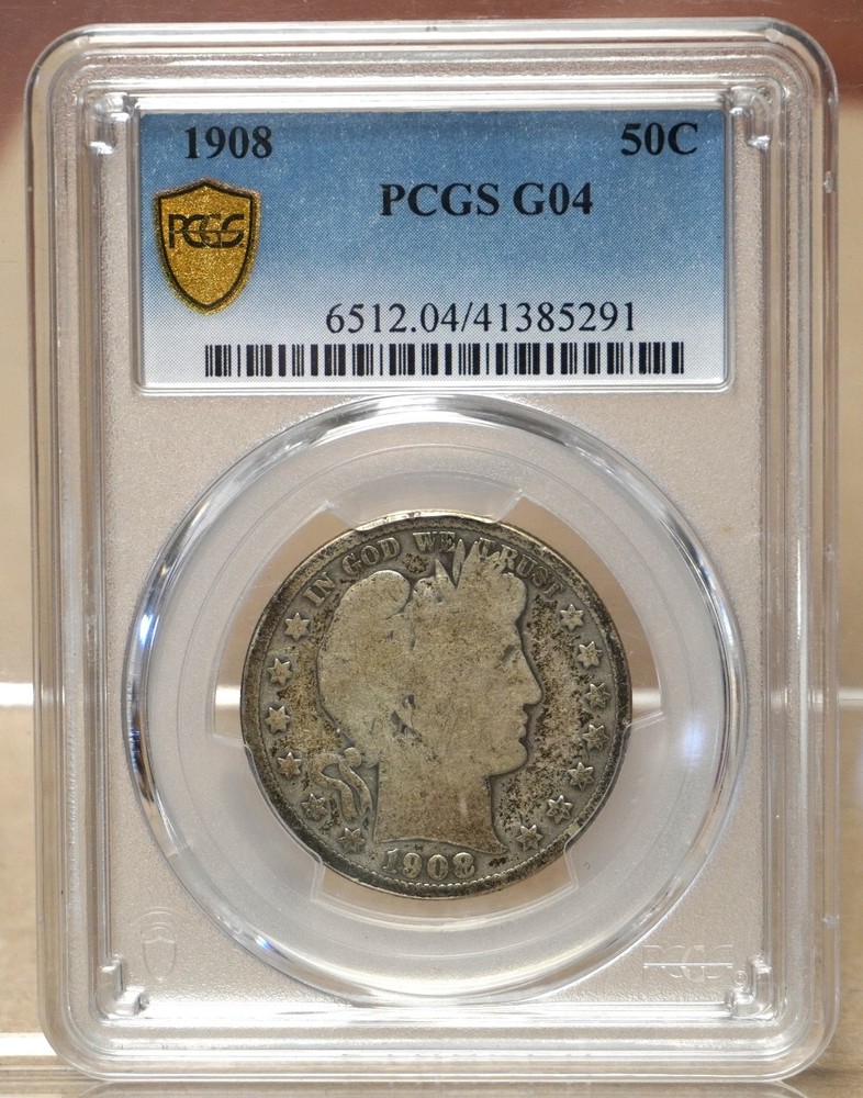 1908 BARBER HALF DOLLAR PCGS G04 385291