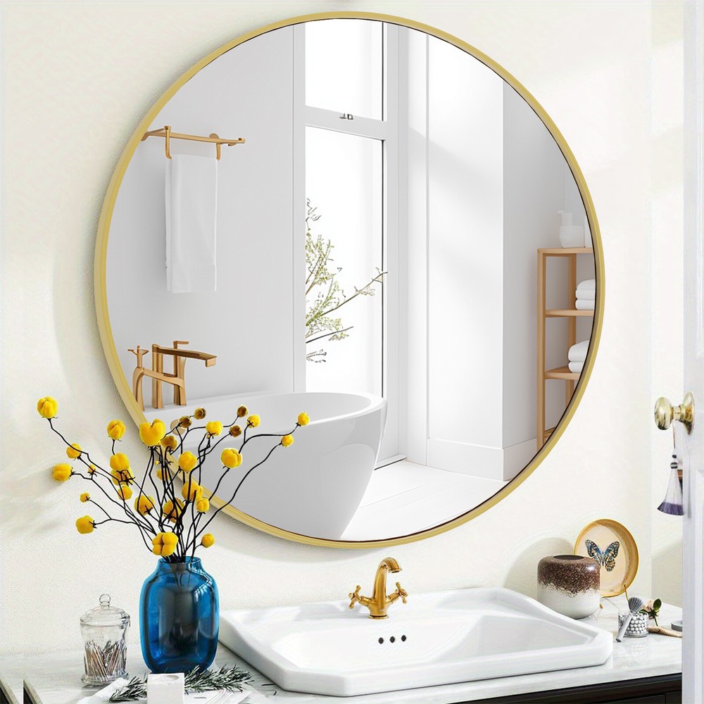 Round Wall Mirror Bathroom Mirror for Over Sink, Circle Wall Mounted Mirror