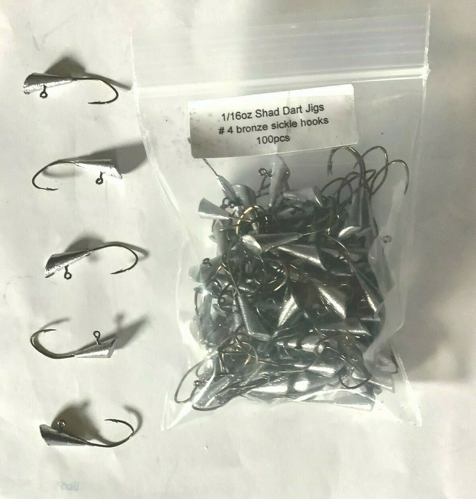 100 unpainted shad dart jigs