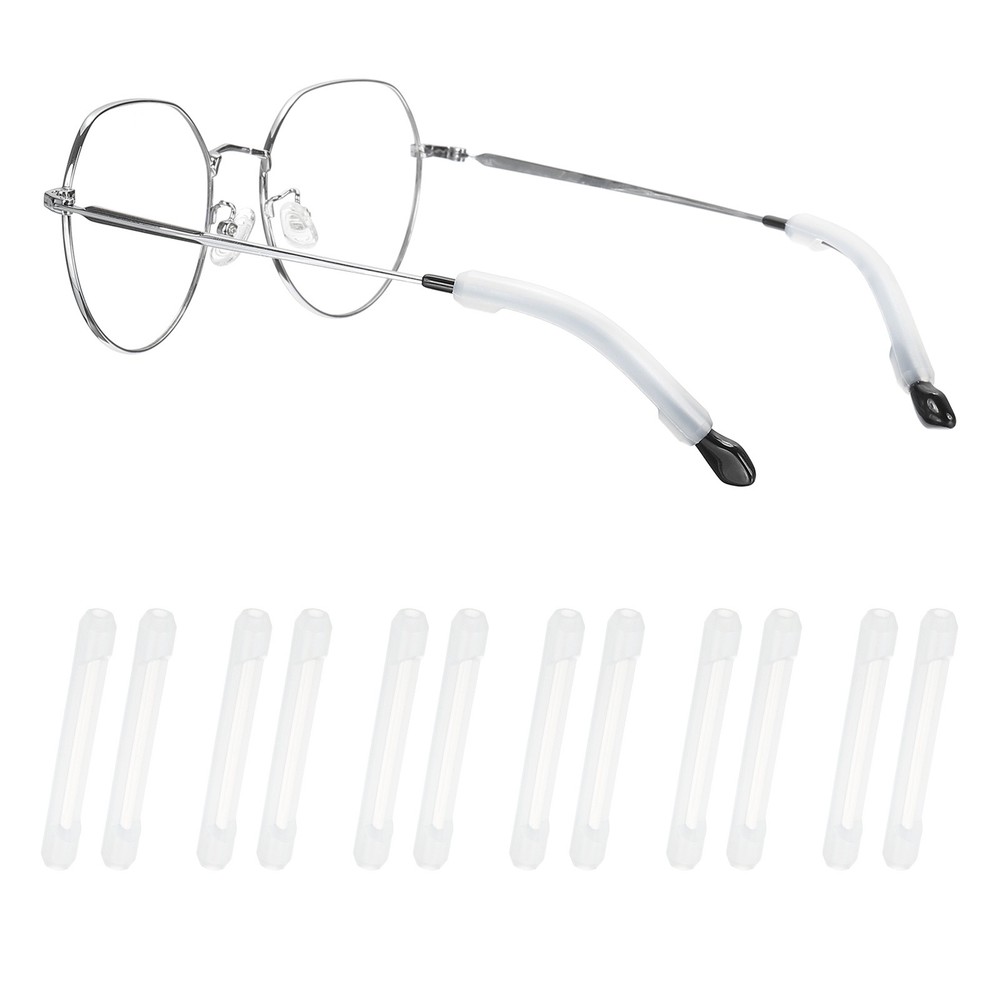 Eyeglasses Temple Tips Sleeve Retainer, 6 Pair Retainer, Clear