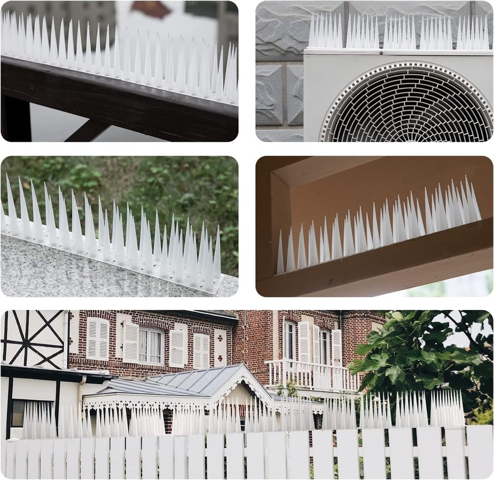 Frosted White 20ft Medium Bird Spikes - Effective & Humane Pest Control Solution