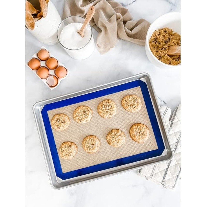 Nonstick Silicone Baking Mats Set 2 Reusable Oven Safe Half Sheet Baking Surface