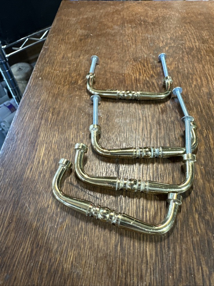 Brass bar style drawer pull 3 x 1" Solid/4