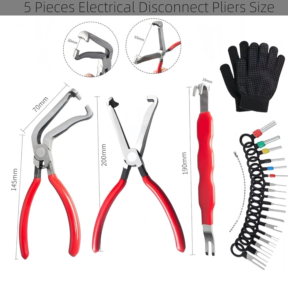 Electrical Disconnect Pliers Connector Separator Terminal Plug Removal Tool Kit