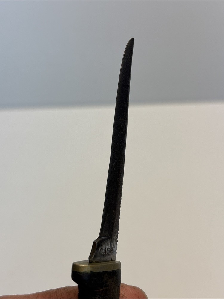Case Fixed Blade Knife Stacked Leather Handle 6” USA