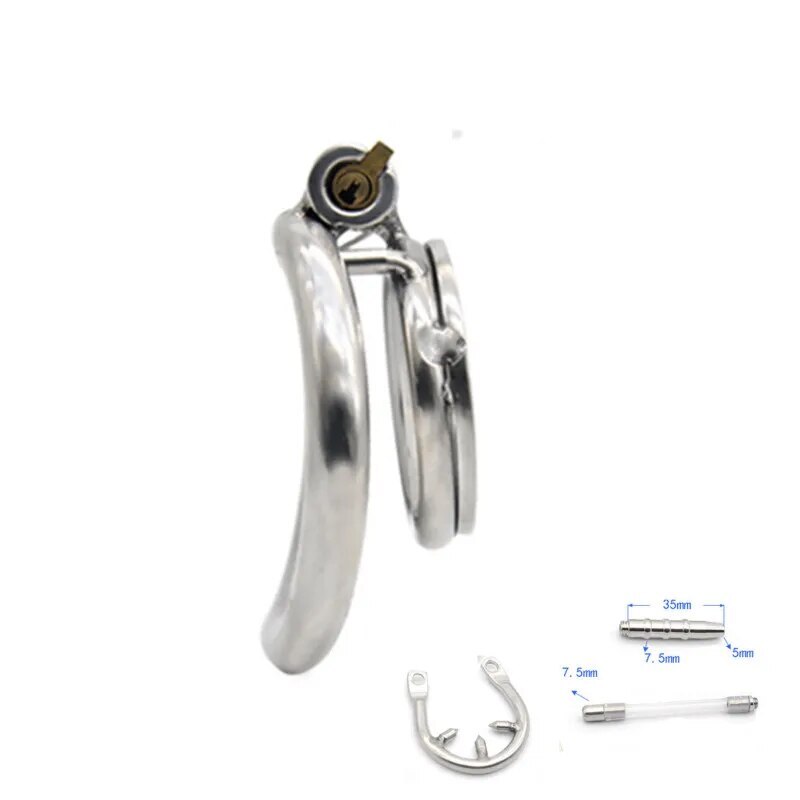 Small Flat Lock Chastity Device with Arc Ring Chastity‬ Cage Preventing Cheating