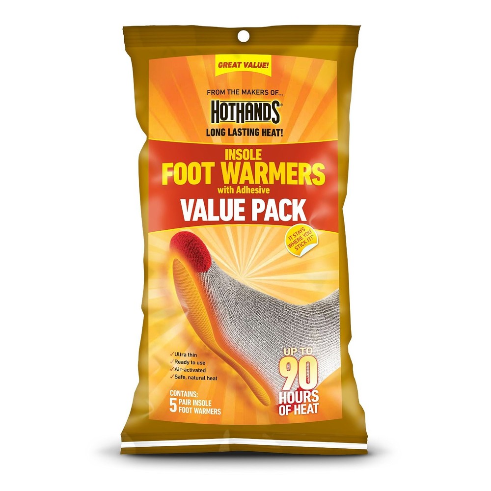 5 Pack Hothands Insole Foot Warmer 5 Pair Each Value Pack