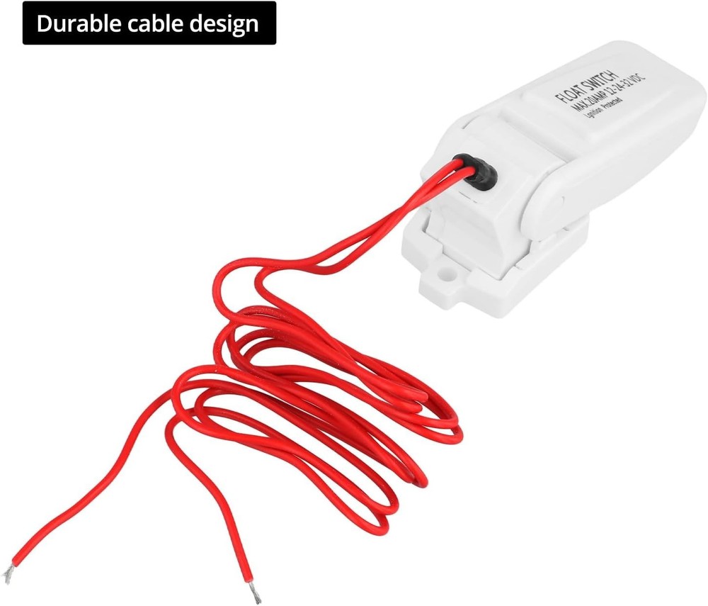 QWORK 2 Pack Heavy-Duty Automatic Boat Bilge Pump Float Switch | Moisture...