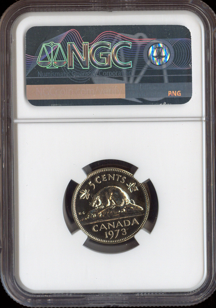 1973 Canada 5 Cents 5C NGC MS65 - Quality