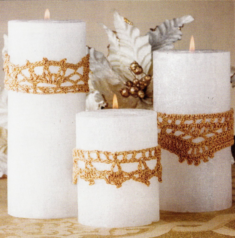 SPARKLING Candle Glitter Wraps/Decor/CROCHET PATTERN INSTRUCTIONS ONLY