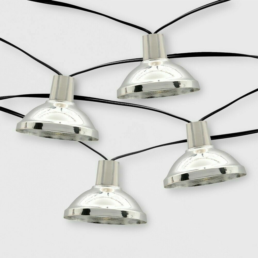 THRESHOLD ROUND HOOD LED OUTDOOR SOLAR STRING LIGHTS 20 CT *DISTRESSED PKG