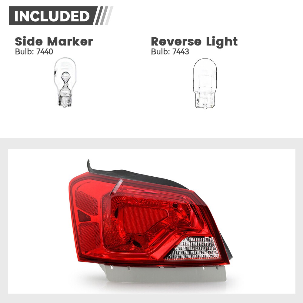 Halogen Tail Light For 2014-2020 Chevy Impala w/ Bulb Outer Left Driver Side