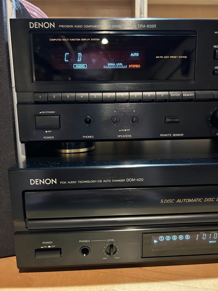 Denon DCM-420 5-Disc CD Changer W/Remote & Operating Instructions Tested Working