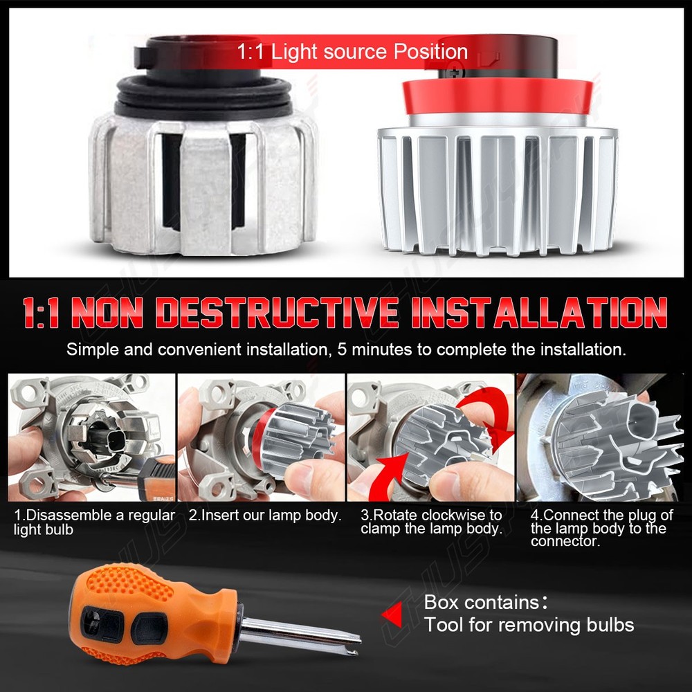 White Switchback L1B LED Front Fog Light Bulbs For Toyota Corolla Prius