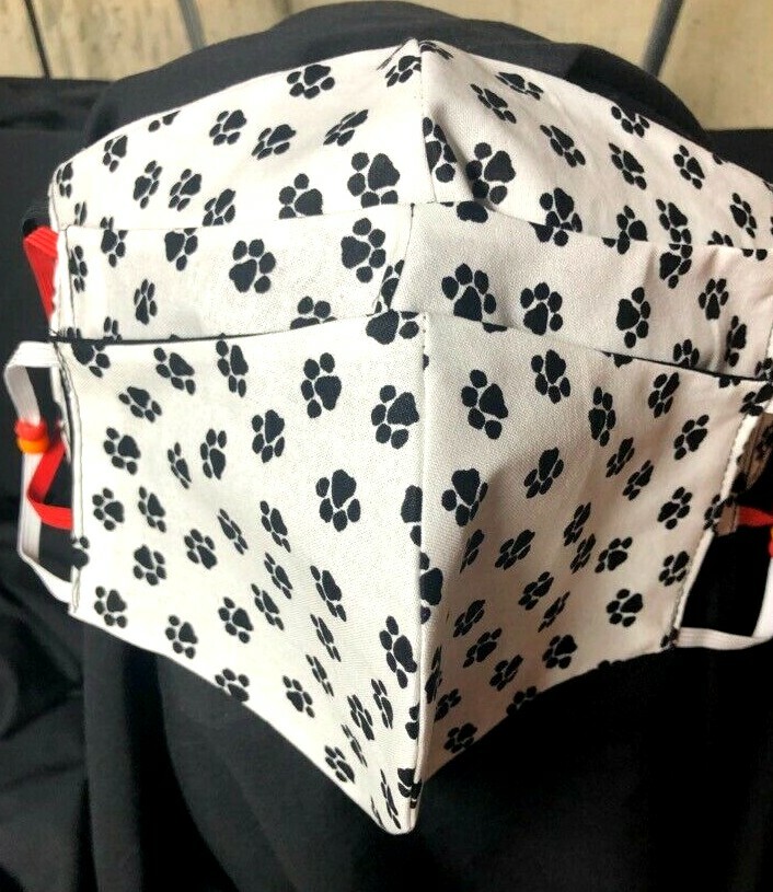 ***Paw Prints***   REVERSIBLE Cotton Face mask (handmade)